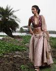 Heeriye Wine Rose Gold Lehenga