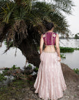 Heeriye Wine Rose Gold Lehenga