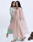 Gulnaaz Pastel Pink A-Line Pocket Kurta