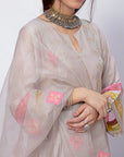 Gulnaaz Grey Butti Dupatta