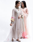 Gulnaaz Grey Side Panel Puckering Kurta