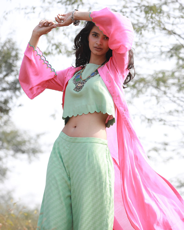Bagh Bright Pink Peacock Jacket