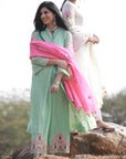 Bagh Mint Green Jacket Kurta Set