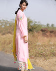 Bagh Pastel Pink Jacket Kurta Set