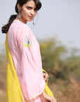 Bagh Pastel Pink Jacket Kurta Set