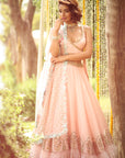 Pastel Pink Organza Lehenga