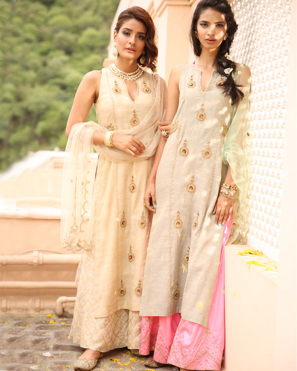 Nafees Pink Silk Sharara