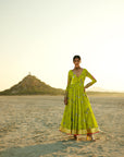 B.Green Printed Anarkali