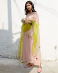 Firdaus Pastel Pink Side yoke Kurta