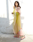 Firdaus Pastel Pink Side yoke Kurta