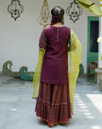 Firdaus Wine Gharara Set