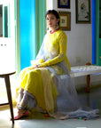 Firdaus Yellow Anarkali Set