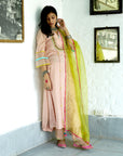 Firdaus Pastel Pink Sequence Yoke Kurta Set