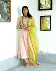 Firdaus Pastel Pink Sequence Yoke Kurta Set