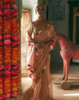 Khel Pastel Pink Pearl Sprinkle Tissue Saree