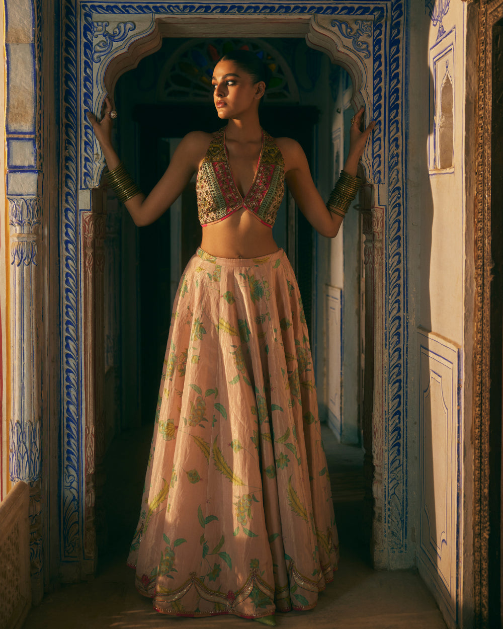 Khel Pastel Pink Printed Lehenga