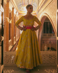 Khel Yellow Printed Tissue Anarkali