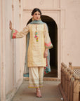 Zahra Ivory Golden Bell Short Kurta Set