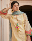 Zahra Ivory Golden Bell Short Kurta Set