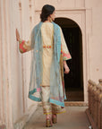 Zahra Ivory Golden Bell Short Kurta Set