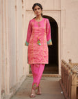 Zahra Hot Pink Bell Short Kurta Set