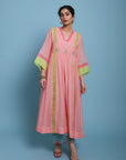 Life In Pink Blush Pink Side Puckering Kurta Set