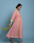 Life In Pink Blush Pink Side Puckering Kurta Set