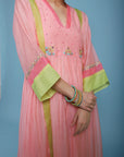 Life In Pink Blush Pink Side Puckering Kurta Set