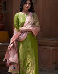 Zahra Green Mughlai Kurta Set