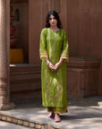 Zahra Green Mughlai Kurta Set