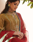 Zahra Golden A - Line Kurta Set