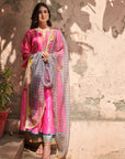 Zahra Hot Pink A - Line Kurta Set