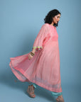 Life In Pink Organza Anarkali