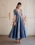 Zahra Moonlight Blue Anarkali Set