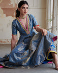 Zahra Moonlight Blue Anarkali Set