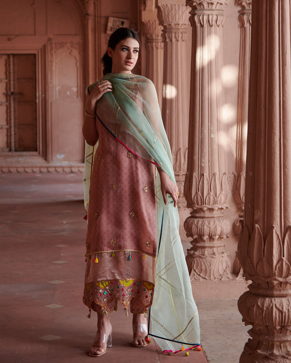 Zahra Ice Blue Line Dupatta