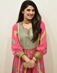 EXCLUSIVE EDIT FARIBA PRINT CHECK YOKE KURTA SET