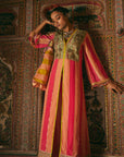 Khel Pink and Pastel Yoke Embellished Jacket Kurta Set