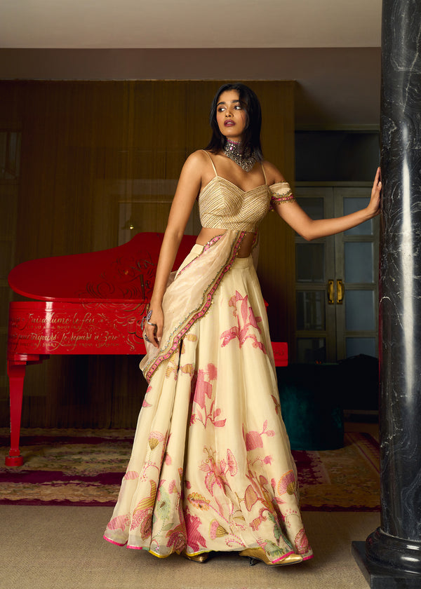 After Hours Ivory Embroidered Lehenga Set
