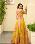After Hours Yellow Embroidered Organza Lehenga Set