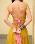 After Hours Yellow Embroidered Organza Lehenga Set