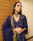 After Hours Purple Embroidered Silk Gharara Set