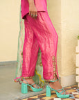 After Hours Hot Pink Tissue Boota Yoke Kurta Set