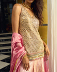 After Hours Nude Pink Mirror Sharara Set