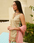After Hours Sea Green Mirror Sharara Set