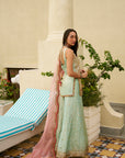 After Hours Sea Green Mirror Sharara Set