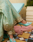 After Hours Sea Green Mirror Sharara Set