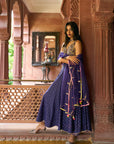 After Hours Purple Jacquard Yoke Anarkali Set