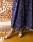 After Hours Purple Jacquard Yoke Anarkali Set