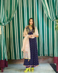After Hours Purple printed Embroidered Yoke Anarkali Set
